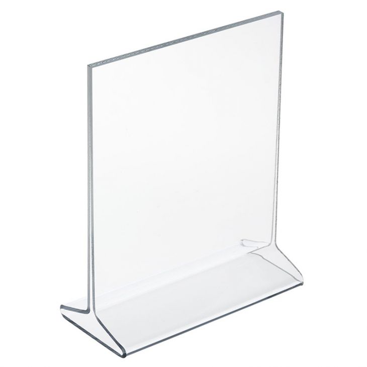 Table Tent: Clear Acrylic Table Tent Card Holder, 8.5 x 11 in., Open Top main image